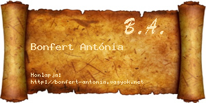Bonfert Antónia névjegykártya